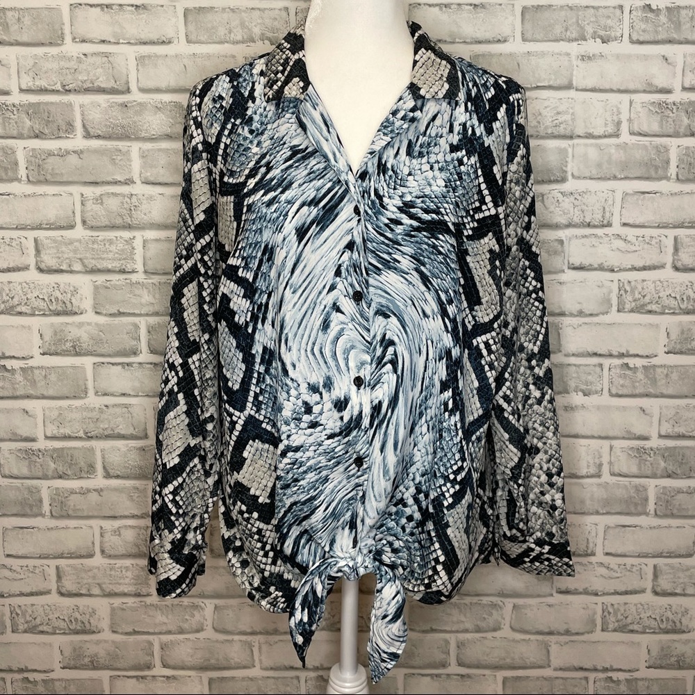 MICHAEL by Michael Kors Tie Front Blouse 2x - Picture 2 of 7